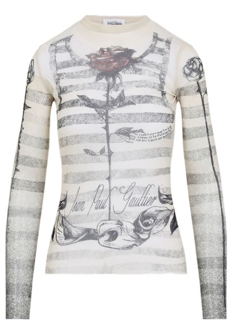 l/s tattoo mariniere top woman ecru JEAN PAUL GAULTIER | 25/34-F-TO274-T585030030